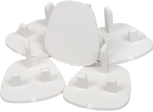 Qty 5X UK Plug Plastic Safety Covers - for Electrical Sockets Pets, Baby, Child