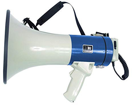 Eagle 25W Megaphone Bullhorn Load Hailer, Handheld or Should Mount, Pistol Grip, Fist Microphone, Volume Control, Recorded Message, 1000m Plus Range