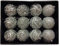 Snow White Branded Pack of 12 Deluxe Silver 8cm Christmas Tree Baubles