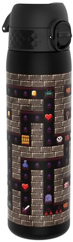 ION8 Gourde, 500ml, Anti-Fuite, Facile à Ouvrir, Verrouillage Sécurisé, Lavable en Lave-vaisselle, Sans BPA, Poignée de Transport, S'adapte aux Porte-gobelets, Facile à Nettoyer, Motif Joueur