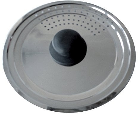 BAUMALU - Couvercle Multi-Degrés Passoire - Acier Inoxydable Haut de Gamme - Bouton Bakélite, Bord en Escalier - Pour Ustensiles de Ø16, 18 et 20 cm