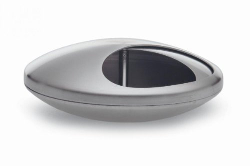 Philippi - Cocoon Aschenbecher mit Designanspruch aus gebürstetem Edelstahl mit einem Dreh geschlossen oder geöffnet