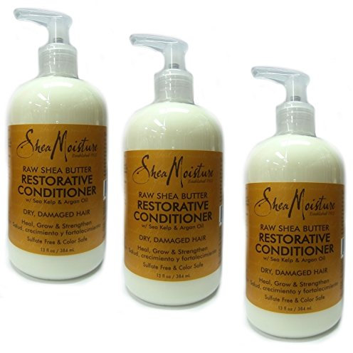 3x Shea Moisture Raw Shea Butter Restorative Conditioner 384ml (insgesamt - 1152ml)