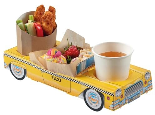 MustBeBonkers x5 New York Yellow Taxi Cab Car - Party Meal Food Trays Snack Lunch Box Plate Tray