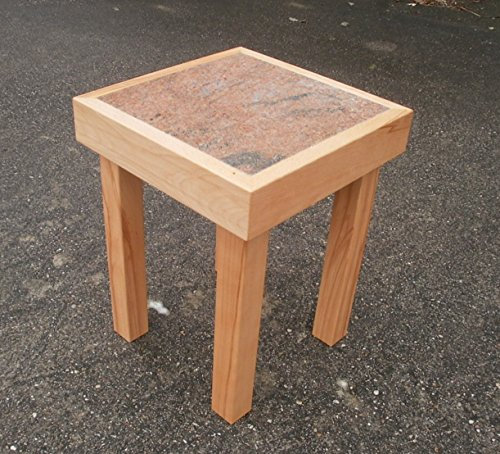 Martin Weddeling Beistelltisch,Blumenhocker Kernbuche massiv mit Granitplatte. (35x35x60cm hoch.)