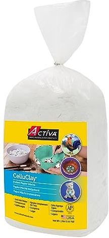 Activa CelluClay Instant Pappmaché, Weiß, 2,27 kg, super feines Modellier- und Texturierungsmaterial für Kunst und Handwerk