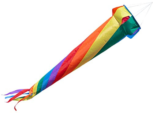 CIM Windspiel - Windturbine 220 Rainbow - UV-beständig und wetterfest - Ø: 50cm, Länge: 220cm - inkl. Kugellagerwirbelclip
