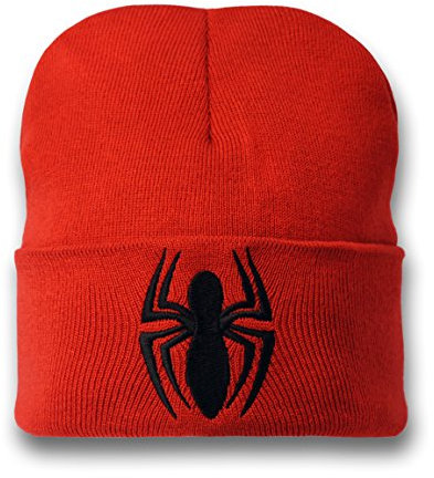 Marvel Unisex Spider-Man-Logo Strickmütze, rot, Einheitsgröße