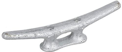 Seachoice Open Base Dock Cleat, Galvanized Gray Iron, 10 In.