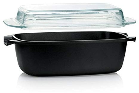 Tescoma 601939 Rostiera antiaderente con Coperchio in vetro, 39x22x17 cm, linea Premium