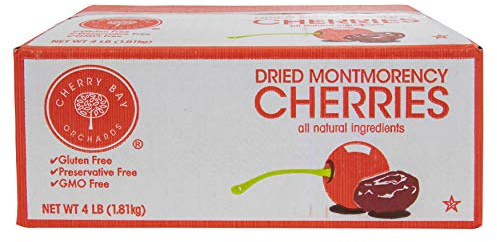 Cherry Bay Orchards - Dried Montmorency Tart Cherries (4 lb. box) - 100% Domestic, All Natural, Kosher Certified, Gluten Free, and GMO Free, No Additives