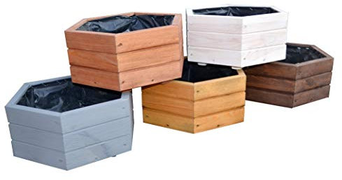 FKL Jardinière en Bois D5 Jardiniere Exterieur Grande Taille Jardiniere sur Pieds Jardiniere Bois bac a Fleurs rectangulaire jardinieres Exterieur d5 Noix