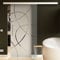 LEVIDOR® Schiebetür aus Glas komplett mit Laufschiene & Stangengriff & Glas Ellipsen-Design - (E) - LEVIDOR ® BASIC Beschlag, 900 x 2050 mm Glasschiebetür alles Made in Germany