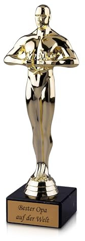 Coppa d'oro, 24 cm, in plastica di alta qualità, con incisione, trofeo regalo, personaggio vincente Viktor con base in marmo, regalo personalizzato per il nonno come segno di apprezzamento