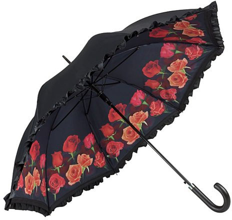 VON LILIENFELD Parapluie Bouquet de roses Fleur Canne Grand Robuste Ouverture Automatique Double Épaisseur