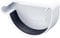 INEFA Testata per grondaia, semicircolare, in PVC 150mm, sinistra, bianco accessori per grondaie pvc, montaggio facile a innesto, Made in Germany