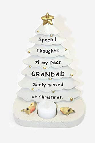 Christmas Tree T Light Grave Memorial Ornament For Grandad