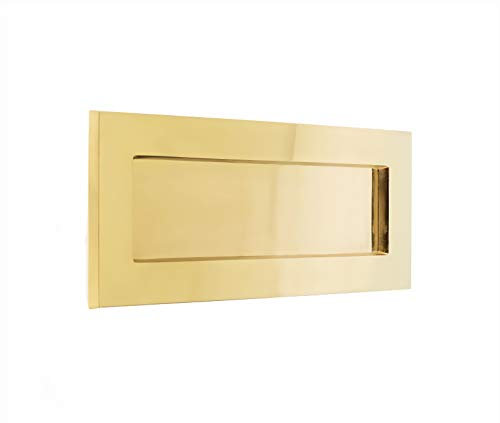 250x76mm Traditional Letter Box Plate for External Front Door (Polished Brass)