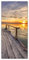 Wallario Selbstklebende Türtapete Sonnenuntergang über dem See idyllischer Steg - Türposter 93 x 205 cm Abwischbar, rückstandsfrei zu entfernen