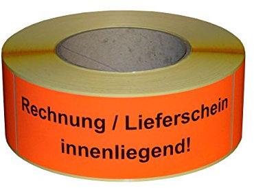 Warnetiketten / Versandetiketten Rechnung / Lieferschein innenliegend auf Rolle - 50 x 150 mm - 500 Stück