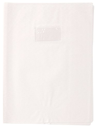Calligraphe 72227C - Heftumschlag / Heftschoner / Hefthülle Calligraphe mit Feinkörnung & Diamantmotiven DIN A4 21x29,7 cm, Etikettenhalter aus PVC blickdicht und strapazierfähig, Weiß, 1 Stück