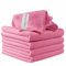 Microfibre Cleaning Cloths, 40cm x 30cm - Pack of 5, Pink, Machine Washable, Polishing, Waxing & Dusting Cloth, Lint-Free, Kitchen Towel, Car Cleaning, Microfiber