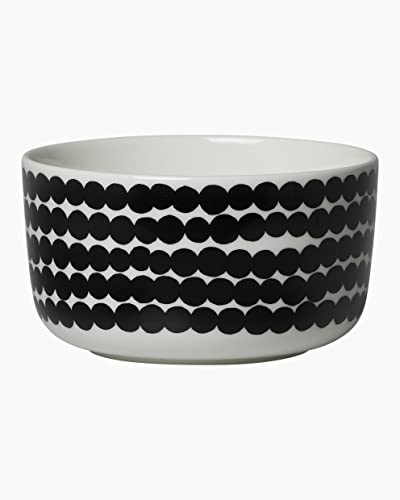 Marimekko - Oiva/Siirtolapuutarha - Schüssel - Weiß/Schwarz - Ø12,5xH7cm - 5 dl