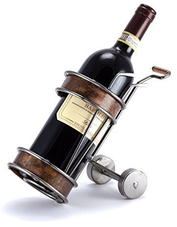 Steelman24 Schraubenmännchen Golftasche mit Kupfer Weinhalter | Made in Germany,Handarbeit,Geschenkidee,Stahlfigur,Metallfigur,Metallmännchen