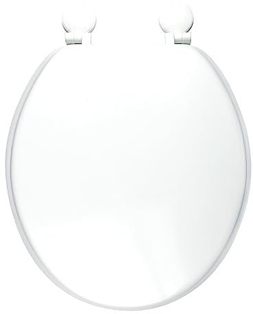 Wirquin 21230001 Abattant WC en fibre de bois Woody avec charnières plastiques pour cuvette standard, blanc