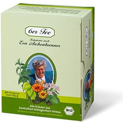 Herbaria 6er Tee nach Eva Aschenbrenner bio 40FB - Kräutertee nach patentierter Originalrezeptur - wohlschmeckende Kräuter in Bio-Qualität - perfekt als Kur- & Fastentee
