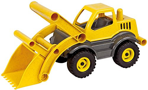 Lena 04212 EcoActives Schaufellader, ca. 33 cm, Baustellen Spielfahrzeug für Kinder ab 2 Jahre, robuster Radlader mit Griff und beweglicher Ladeschaufel, natürlicher Holzgeruch durch Holzanteil