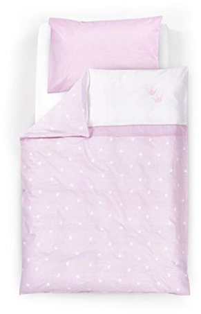 Träumeland TT12503 Bettwäsche Krönchen rosa, 2-teilig, 80 x 80 + 35 x 40 cm