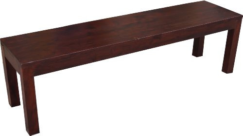 GURU SHOP Sitzbank aus Massivholz Dunkelbraun - Modell 15, 45x160x40 cm, Sitzmöbel