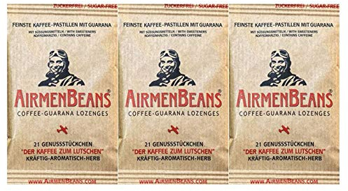 AirmenBeans Airmen Beans Kaffee Pastillen mit Guarana 63 Stück, 3xDE1001