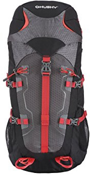 Husky Scape Expeditionsrucksack Regenhülle Wanderrucksack Schwarz/Rot 38 L | Organizer, Regenhülle, wasserabweisend, Ripstop, ergonomischer Rücken, Hüftgurt, für Arbeit, Uni, Alltag, Pendeln und Reisen.