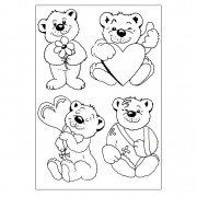 Efco – Stempel klar Bears A7/74 x 105 mm 4 Teil transparent, 11 x 8 x 2 cm
