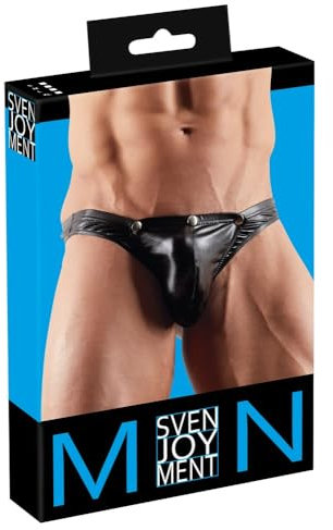 Svenjoyment Herren String - String mit Beutel und Funktionsloch für Männer, verführerisches Höschen für unwiderstehlichen Sex, schwarz