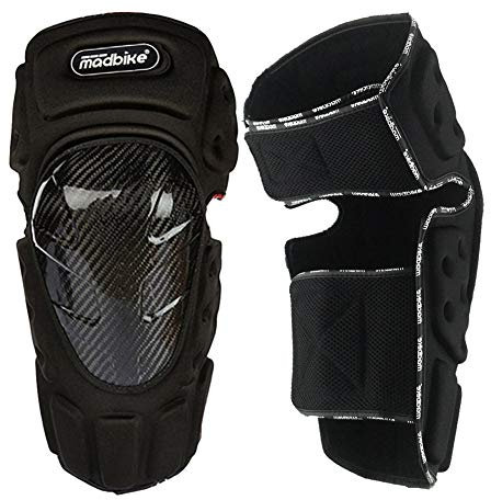 Madbike - Rodilleras protectoras de fibra de carbono para motos