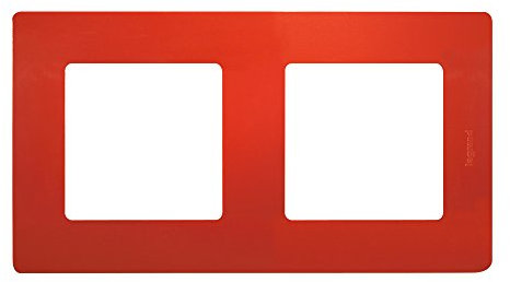 Legrand LEG96712 Niloé - Marco embellecedor para enchufes (2 orificios), color rojo
