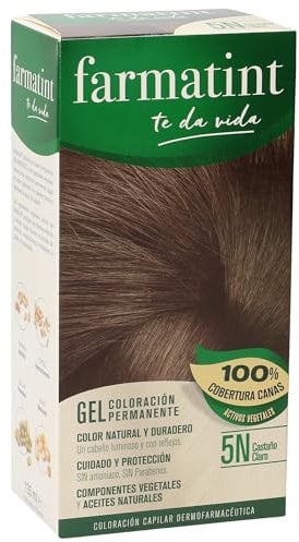 Farmatint Gel de Coloración Capilar Permanente, 5N Castaño Claro