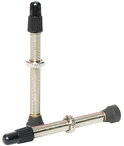 Notubes Universal Ventil 55mm, Presta für schlauchlose Reifen bis zu 8mm Ventilloch, 1 Paar (Road), AS0096 Laufräder, Silber