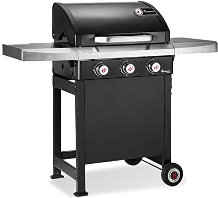 Landmann Rexon PTS 3.0 Gasgrill | 3 stufenlos einstellbare Edelstahlbrenner | Doppelwandiger Deckel mit Thermometer [schwarz]