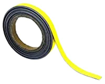 Magnetic Steel Easy-Wipe Tape, Thin & Flexible, Cut to Fit Strip, Strong Magnetic Tape, High Visible Identification, Suitable For All Non-Magnetic Surfaces - Yellow - H.15mm x W.10M