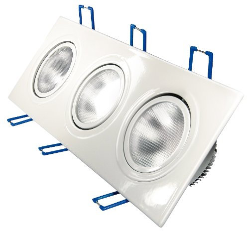 Transmedia LED-Einbaustrahler 230 V/3 x 4.5 W, 780 lm, Deckeneinbau, 30 Grad, CRI/RA: 80, dimmbar, 130 x 3 x Durchmesser 75 mm, warmweiß, 3000K LPE8L
