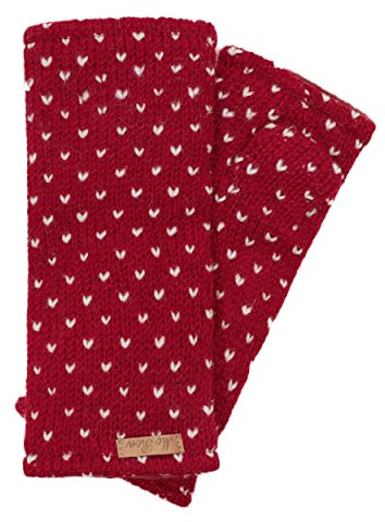 McRon Damen Gestrickte Pulswärmer Ines Rot 7898