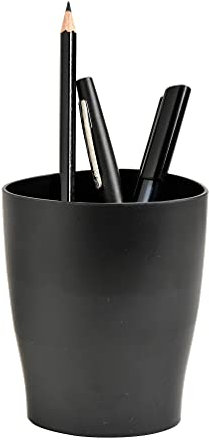 Exacompta - Réf. 676014D - 1 Pot à crayons ECOPEN - dimensions 6x8x9,5 cm - couleur noir - certifié ANGE BLEU - Pour stocker des stylos, des crayons, et d'autres articles de papeterie