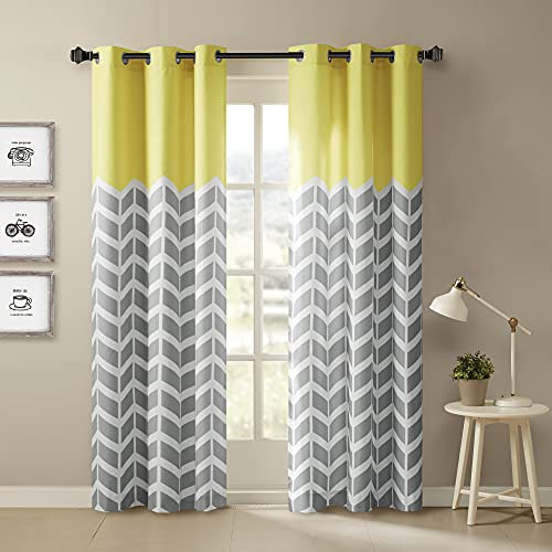 Intelligent Design Vorhänge mit Zickzackmuster, für Wohnzimmer oder Schlafzimmer, modern, 106 x 213 cm, 2 Stück