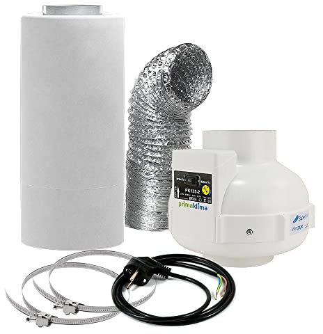 GrowPRO® Aktivkohlefilter Lüftungsset inkl. Rohrventilator 230/360 m³/h AKF Belüftungsset für Growzelt