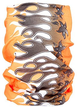 Alsino Multifunktionstuch Atmungsaktiv, Vielseitig & Leicht - Schal, Mütze, Gesichtsmaske - Ideal für Outdoor, Sport, Wandern, Radfahren, UV-Schutz, Variante wählen:MF-156 Flammen orange