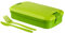 Curver - Bento Recipiente para Alimentos Lunch & Go 1.4 L - Con Cubiertos - 2 Compartimentos + Separador Interno - Color Verde Lima